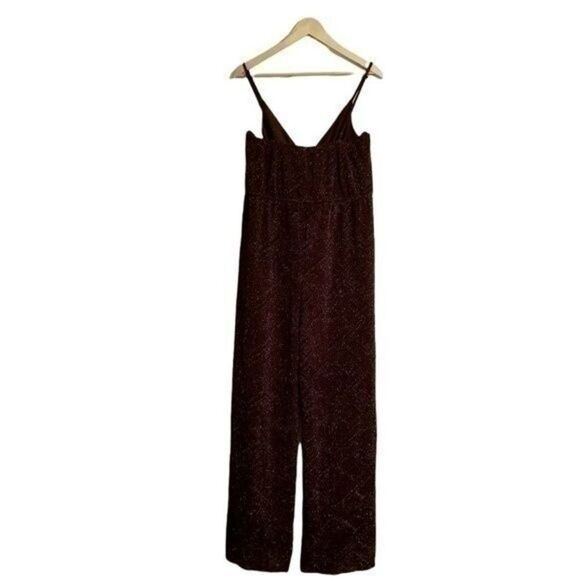 ROW A Metallic Wrap Jumpsuit  Maroon Purple - XXL - NWOT  8 0054 - Picture 7 of 12